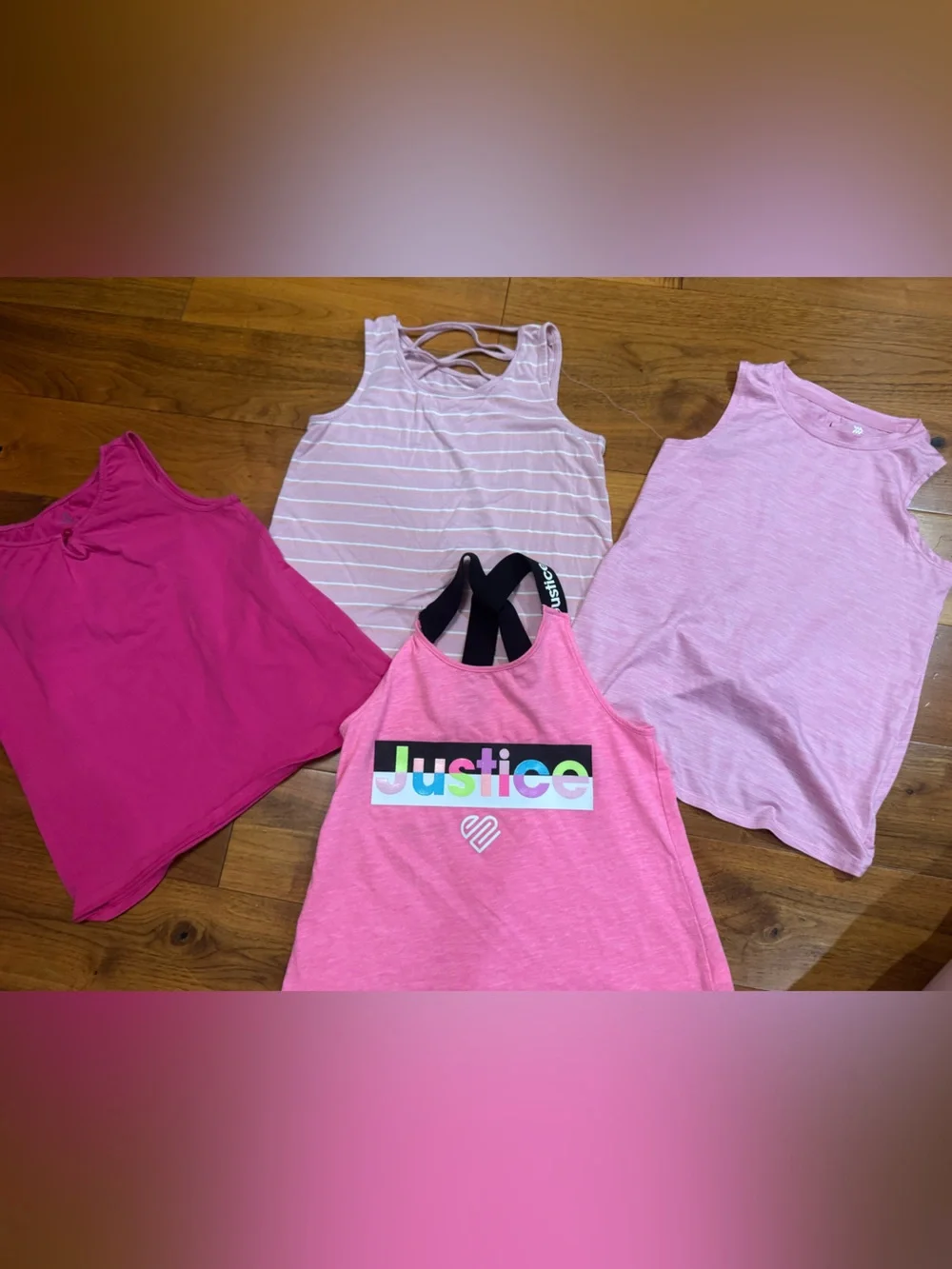 Girls Assorted Pink Tank Top Set of Four